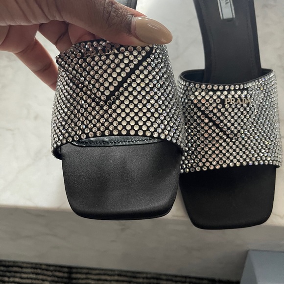 Authentic New Never Worn Prada Calzature Donna Sandals with Crystals - Picture 4 of 10